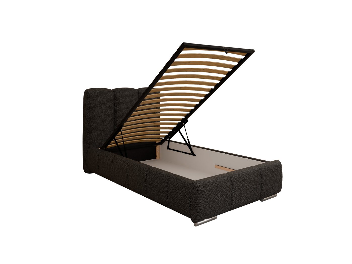 PANDA MÖBEL GmbH Polsterbett ZAIRA Elegantes Polsterbett für modernen Wohnstil (Polsterbett mit Kopfteil und wählbarem Matratzen Härtegrad), 90x200cm 100x200cm 120x200cm von PANDA MÖBEL GmbH