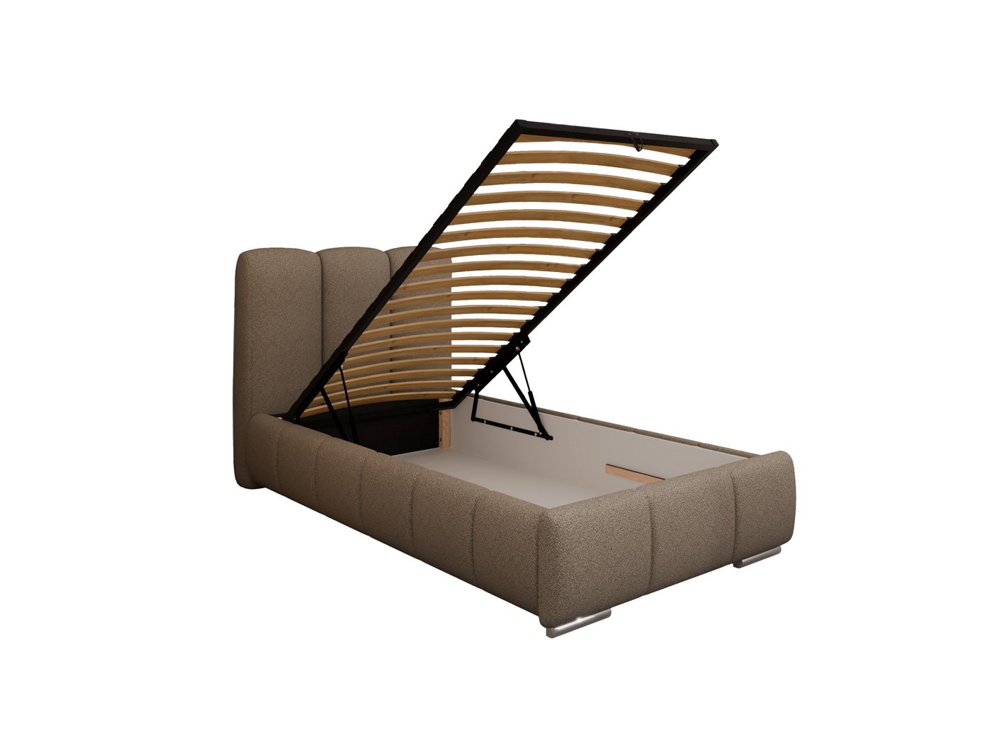 PANDA MÖBEL GmbH Polsterbett ZAIRA Elegantes Polsterbett für modernen Wohnstil (Polsterbett mit Kopfteil und wählbarem Matratzen Härtegrad), 90x200cm 100x200cm 120x200cm von PANDA MÖBEL GmbH