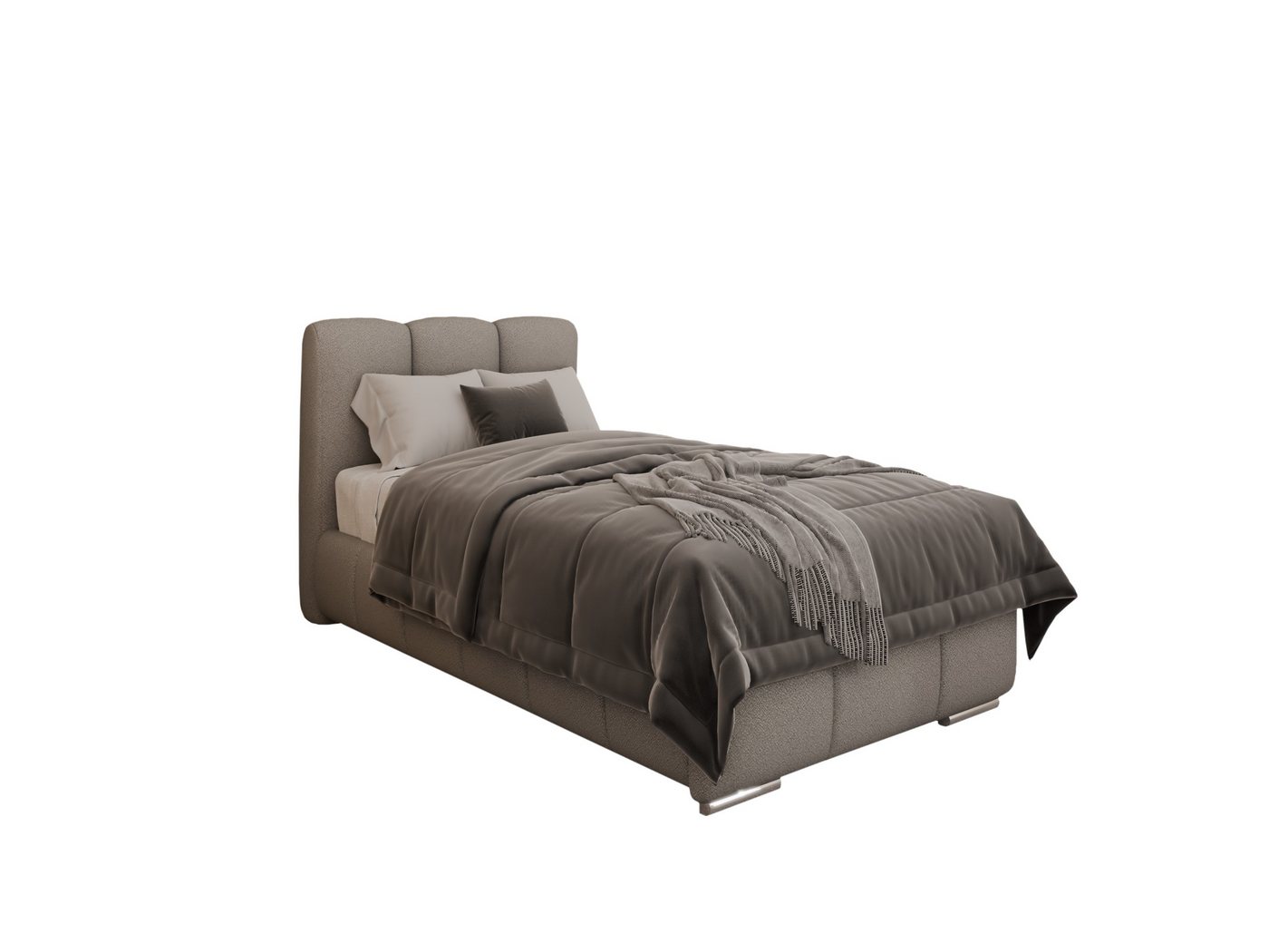 PANDA MÖBEL GmbH Polsterbett ZAIRA Elegantes Polsterbett für modernen Wohnstil (Polsterbett mit Kopfteil und wählbarem Matratzen Härtegrad), 90x200cm 100x200cm 120x200cm von PANDA MÖBEL GmbH