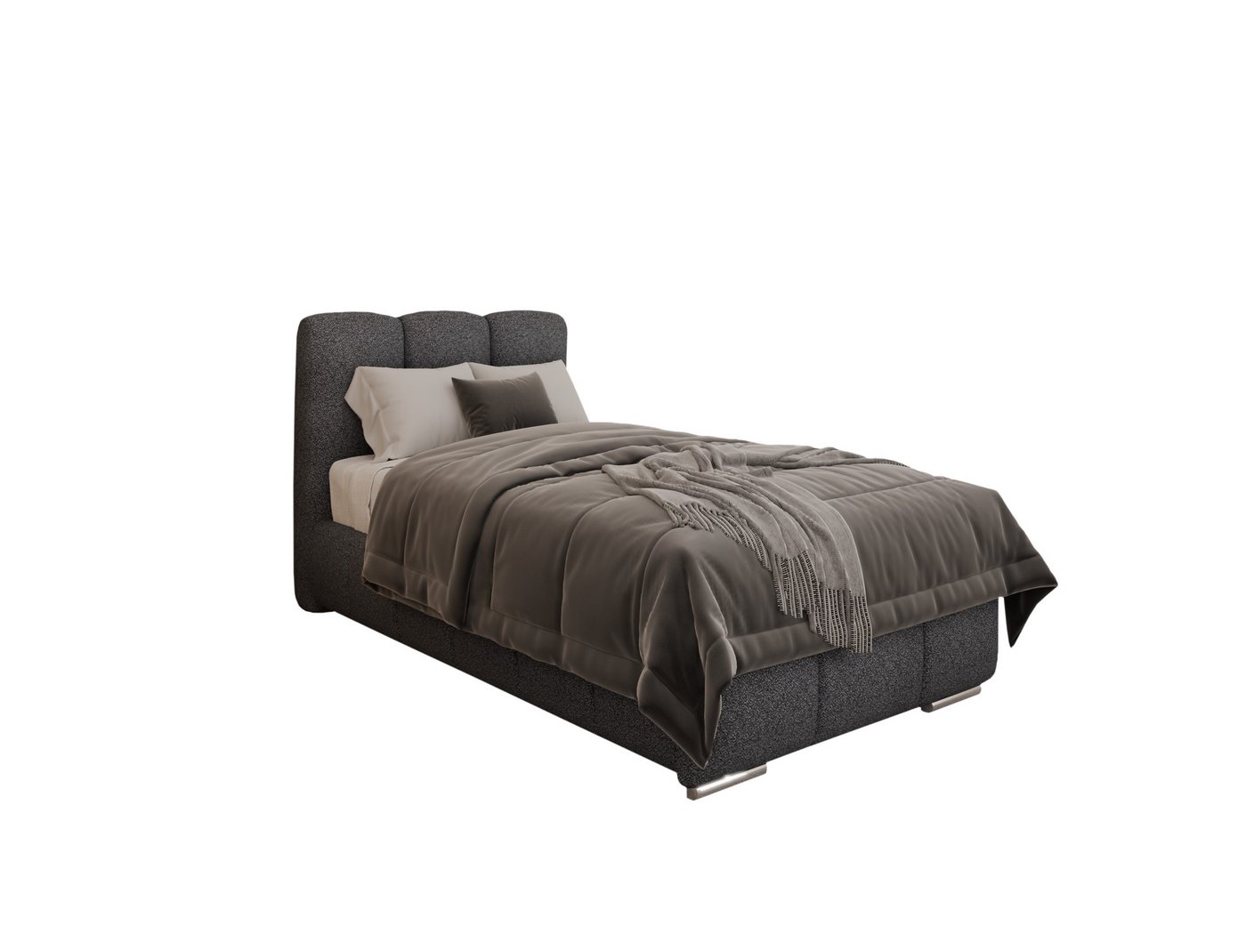 PANDA MÖBEL GmbH Polsterbett ZAIRA Elegantes Polsterbett für modernen Wohnstil (Polsterbett mit Kopfteil und wählbarem Matratzen Härtegrad), 90x200cm 100x200cm 120x200cm von PANDA MÖBEL GmbH