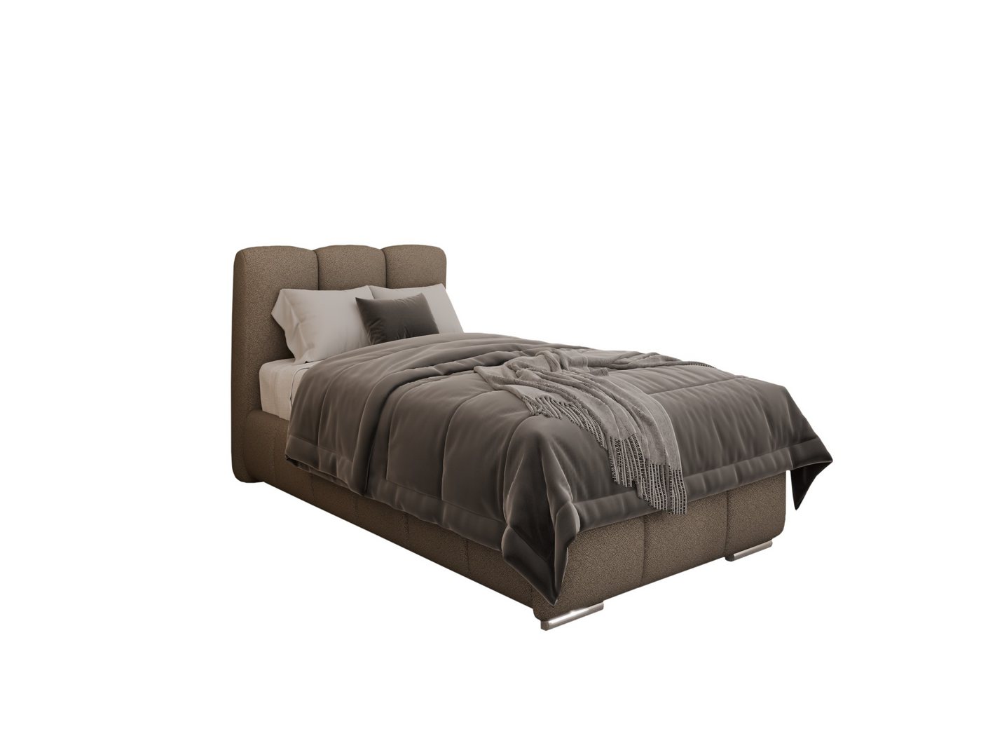 PANDA MÖBEL GmbH Polsterbett ZAIRA Elegantes Polsterbett für modernen Wohnstil (Polsterbett mit Kopfteil und wählbarem Matratzen Härtegrad), 90x200cm 100x200cm 120x200cm von PANDA MÖBEL GmbH