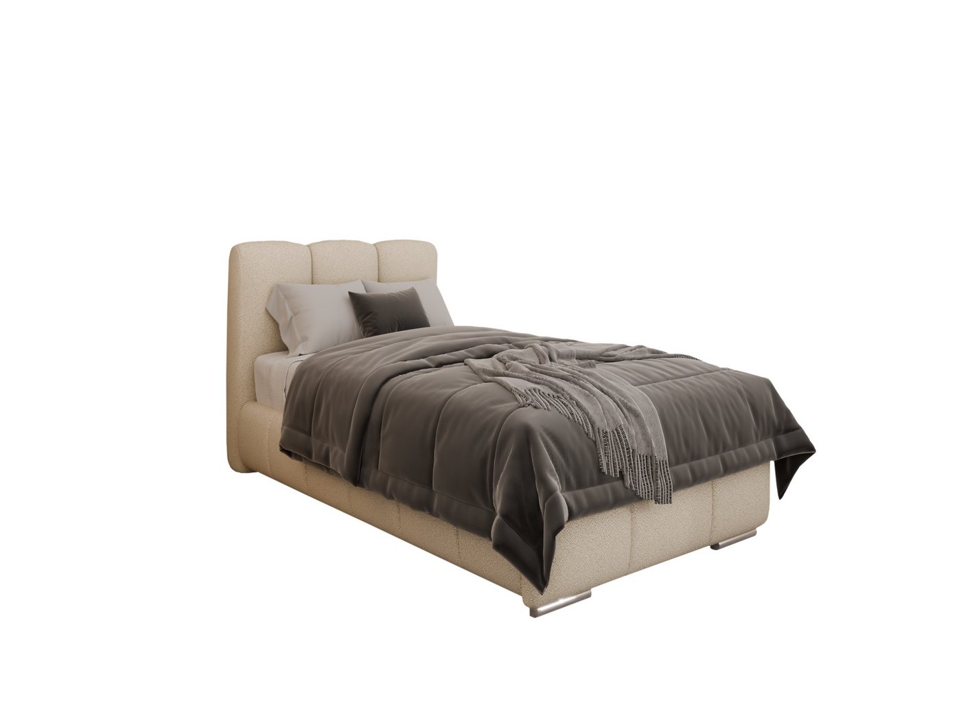 PANDA MÖBEL GmbH Polsterbett ZAIRA Elegantes Polsterbett für modernen Wohnstil (Polsterbett mit Kopfteil und wählbarem Matratzen Härtegrad), 90x200cm 100x200cm 120x200cm von PANDA MÖBEL GmbH