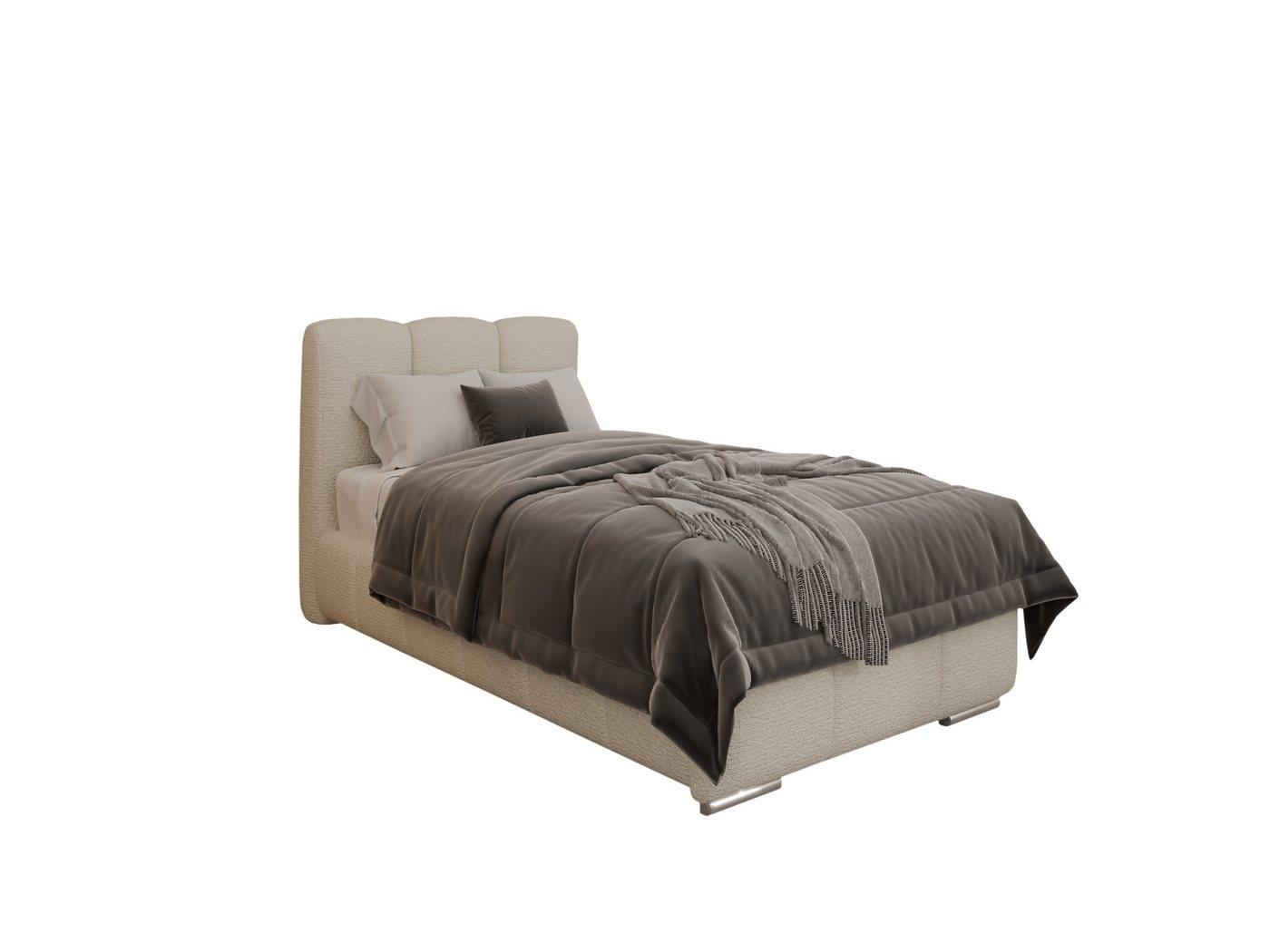 PANDA MÖBEL GmbH Polsterbett ZAIRA Elegantes Polsterbett für modernen Wohnstil (Polsterbett mit Kopfteil und wählbarem Matratzen Härtegrad), 90x200cm 100x200cm 120x200cm von PANDA MÖBEL GmbH