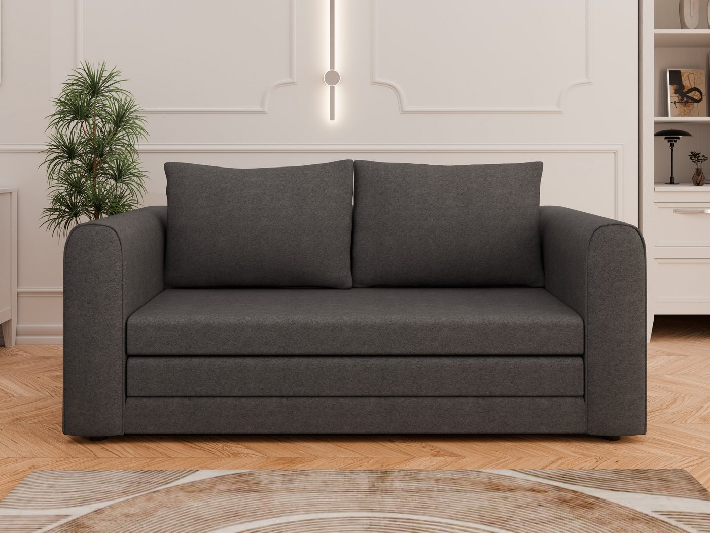 PANDA MÖBEL GmbH Schlafsofa Arelis Schlafsofa mit Bettfunktion, Platzsparendes Sofa mit Gästebettfunktion von PANDA MÖBEL GmbH