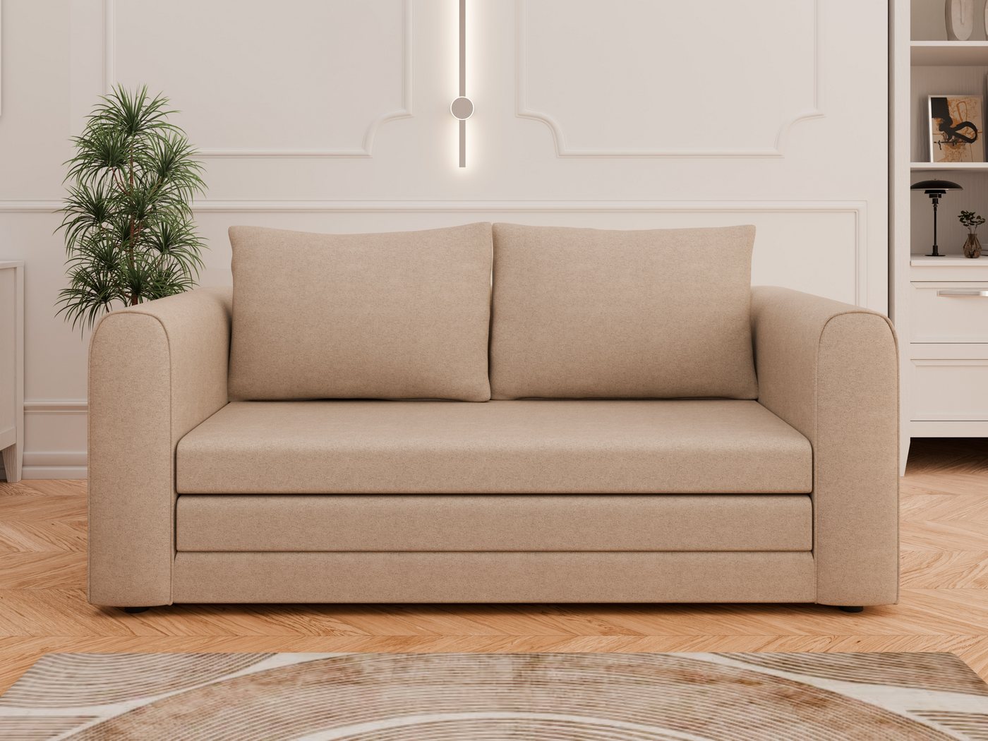 PANDA MÖBEL GmbH Schlafsofa Arelis Schlafsofa mit Bettfunktion, Platzsparendes Sofa mit Gästebettfunktion von PANDA MÖBEL GmbH
