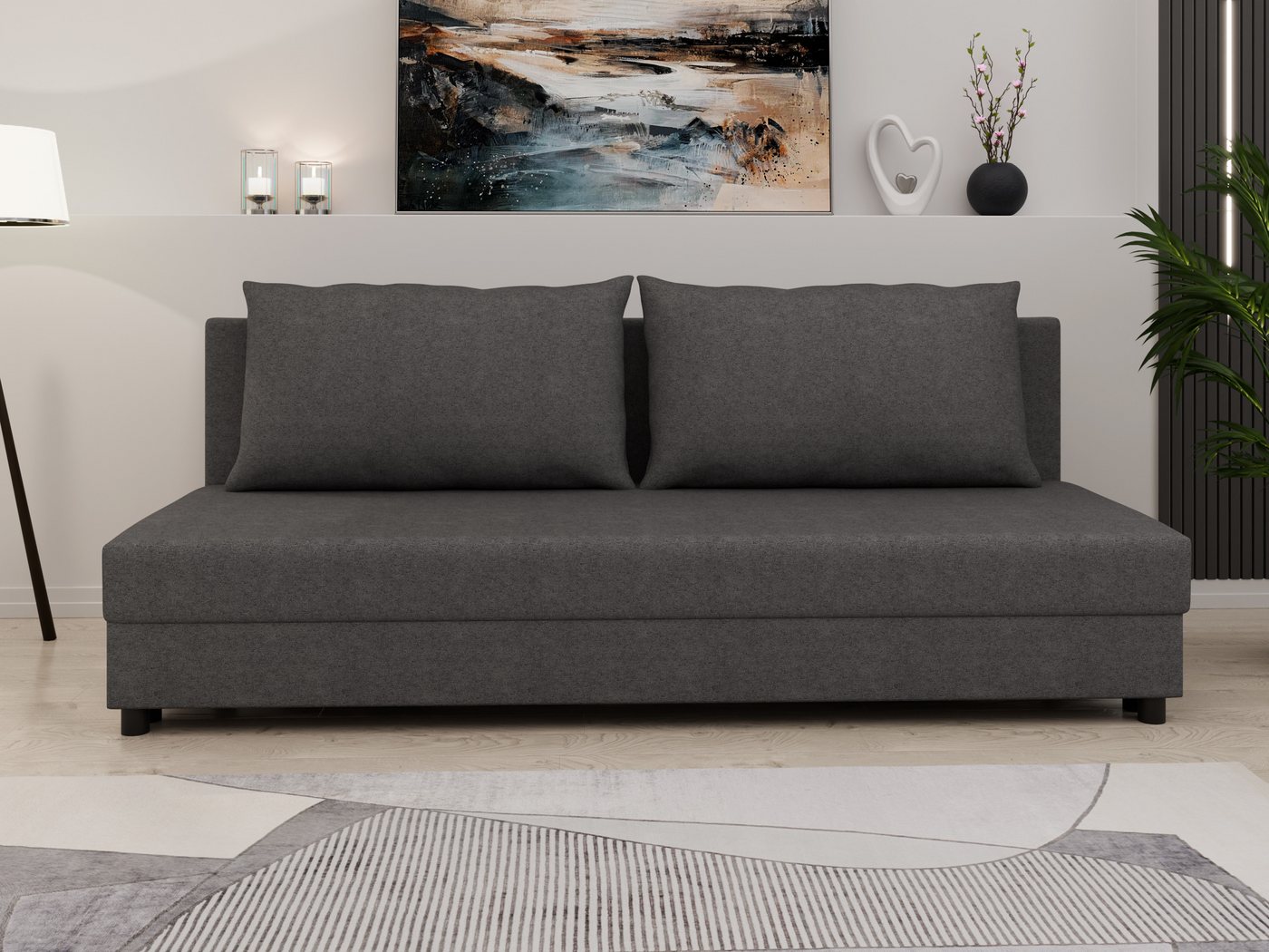 PANDA MÖBEL GmbH Schlafsofa Schlafsofa FACILE mit Bettkasten – Moderne 2-in-1 Couch mit Stauraum, mit Relaxfunktion von PANDA MÖBEL GmbH
