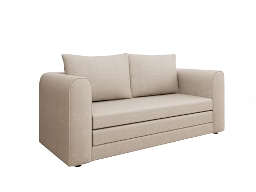 PANDA MÖBEL Arelis Schlafsofa mit Bettfunktion 160x200 cm, Stoff Grau, inkl. Bettkasten von PANDA MÖBEL