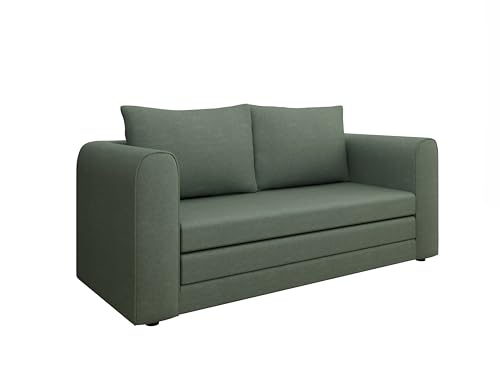 PANDA MÖBEL Arelis Schlafsofa mit Bettfunktion 160x200 cm, Stoff Grau, inkl. Bettkasten von PANDA MÖBEL