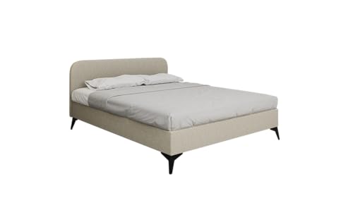 PANDA MÖBEL Mavilo Gestoffeerd Bed 160x200 cm, comfortbed, tweepersoonsbedmit hochwertiger Taschenfederkernmatratze Tasche mit Kokosmatte - KORNOS, Beige von PANDA MÖBEL