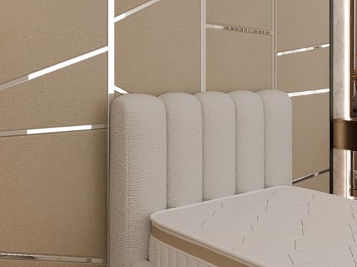 PANDA MÖBEL Polsterbett Zaira 90 x 200 cm – Elegantes Polsterbett für modernen Wohnstil, ohne matratze - Gestoffeerd Bed voor slaapkamer - Cappuccino PANDA MÖBEL Polsterbett Zaira 90 x 200 cm – Elegantes Polsterbett für modernen Wohnstil, ohne matratze - Gestoffeerd Bed voor slaapkamer - Cappuccino von PANDA MÖBEL