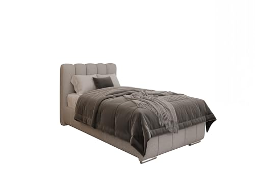 PANDA MÖBEL Polsterbett Zaira 90 x 200 cm – Elegantes Polsterbett für modernen Wohnstil, ohne matratze - Gestoffeerd Bed voor slaapkamer - Sandfarben PANDA MÖBEL Polsterbett Zaira 90 x 200 cm – Elegantes Polsterbett für modernen Wohnstil, ohne matratze - Gestoffeerd Bed voor slaapkamer - Sandfarben von PANDA MÖBEL