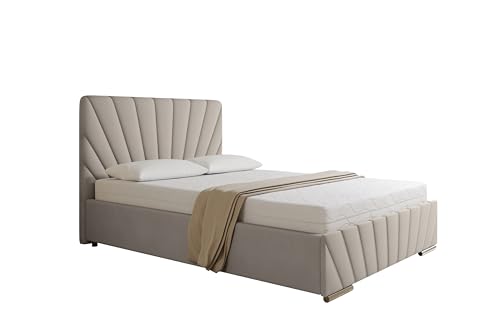 PANDA MÖBEL RAY Polsterbett 140 x 200 cm Doppelbett mit Stauraum aus Kiefernholz, Schlafzimmer, Bequem, Modern, Stilvoll- beige ohne matratze PANDA MÖBEL RAY Polsterbett 140 x 200 cm Doppelbett mit Stauraum aus Kiefernholz, Schlafzimmer, Bequem, Modern, Stilvoll- beige ohne matratze von PANDA MÖBEL