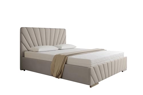 PANDA MÖBEL RAY Polsterbett 160 x 200 cm Doppelbett mit Stauraum aus Kiefernholz, Schlafzimmer, Bequem, Modern, Stilvoll- beige ohne matratze PANDA MÖBEL RAY Polsterbett 160 x 200 cm Doppelbett mit Stauraum aus Kiefernholz, Schlafzimmer, Bequem, Modern, Stilvoll- beige ohne matratze von PANDA MÖBEL