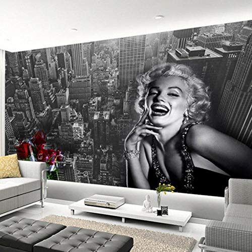 3D Tapete Graue Stadt Marilyn Monroe Fototapete Abstrakt Vlies Wand Tapete Wandbilder Wohnzimmer Schlafzimmer Kinderzimmer Dekoration Moderne Wanddeko Wandbilder,300X210cm von PANDAWDD