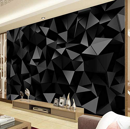 Fototapete 3D Effekt Tapete Geometrisches Muster Des Schwarzen Dreiecks 300X210Cm Modern Riesiges Bild Wohnzimmer Schlafzimmer Jugendzimmer Dekoration,Hd-Leinwand von PANDAWDD