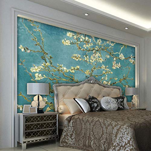 Fototapete Grüne Van Gogh Mandelblüte Vlies Tapete Moderne Wanddeko Tapeten Design 3D Wandtapete Wohnzimmer Schlafzimmer Büro Flur Wand Dekoration Wandbilder - 400X280cm von PANDAWDD