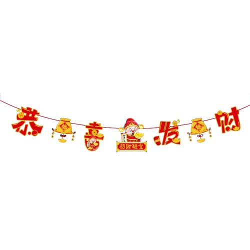 2024 Chinesisches Neujahr Home Yard Decor Dekorative Flaggen Banner Festliche Party Home Dekorationen 3 Meter kommerzielle Displays von PANFHGFG