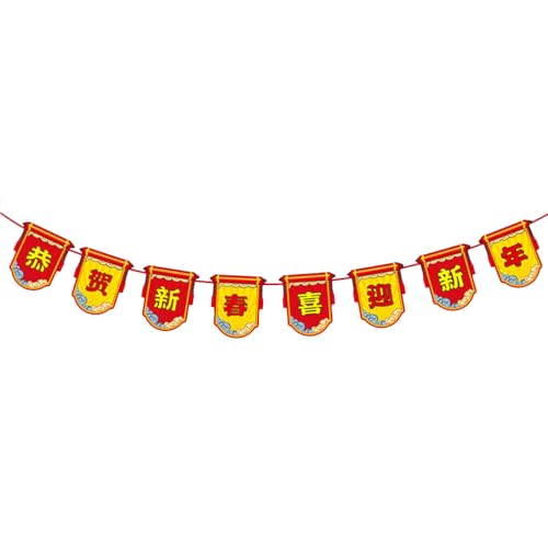 2024 Chinesisches Neujahr Home Yard Decor Dekorative Flaggen Banner Festliche Party Home Dekorationen 3 Meter kommerzielle Displays von PANFHGFG