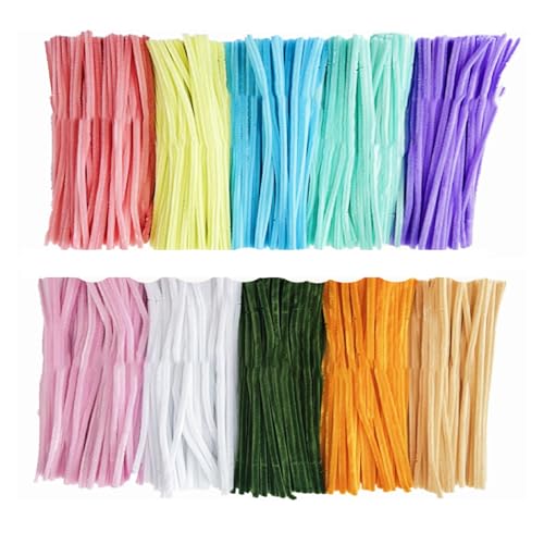 100 Stück weiche Pfeifenreiniger, Chenille-Stiel, Biegestift, flauschiger Draht, Handwerk, Klassenzimmer, bunt, flauschig 100 Stück weiche Pfeifenreiniger, Chenille-Stiel, Biegestift, flauschiger Draht, Handwerk, Klassenzimmer, bunt, flauschig von PANGBOER