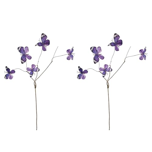 2 Stück realistische getrocknete Zweigblumen, Stiel, Seide, Schmetterling, Blumen für Hochzeit, Party, Heimdekoration, 2 Stück 2 Stück realistische getrocknete Zweigblumen, Stiel, Seide, Schmetterling, Blumen für Hochzeit, Party, Heimdekoration, 2 Stück von PANGBOER