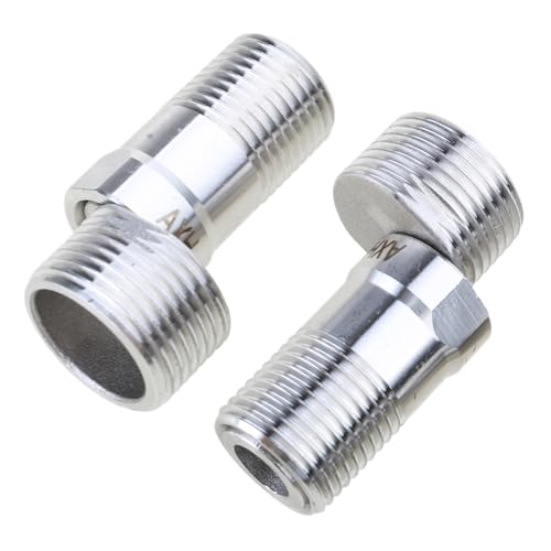 2 x 360 Grad verstellbarer, abgewinkelter gebogener Sockel, Edelstahl, Duscharmatur-Adapter, gebogene Füße für Küche und Badezimmer, verlängertes abgewinkeltes Duschkopf-Eckgelenk von PANGBOER