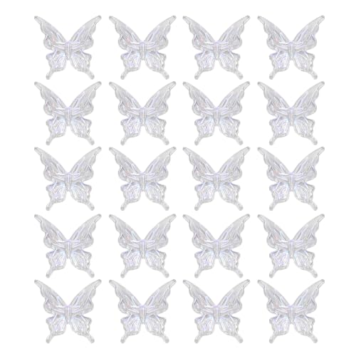 20 bunte Schmetterlingsperlen und Bastelprojekte, lose Abstandshalter, für Halsketten, Armbänder, Schmetterlingsform für Schmuckherstellung 20 bunte Schmetterlingsperlen und Bastelprojekte, lose Abstandshalter, für Halsketten, Armbänder, Schmetterlingsform für Schmuckherstellung von PANGBOER