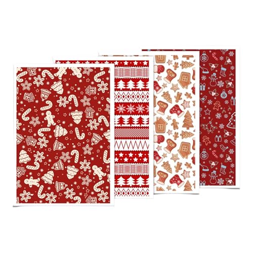 4 x Ton-Ohrringe, Transferpapier, Weihnachtsmotiv, Schmuckzubehör, wasserlöslich, Transferaufkleber von PANGBOER