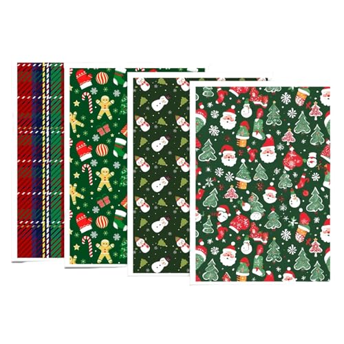 4 x Ton-Ohrringe, Transferpapier, Weihnachtsmotiv, Schmuckzubehör, wasserlöslich, Transferaufkleber 4 x Ton-Ohrringe, Transferpapier, Weihnachtsmotiv, Schmuckzubehör, wasserlöslich, Transferaufkleber von PANGBOER