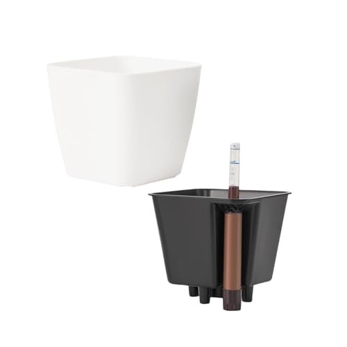 Bewässerungs-Pflanzgefäß, moderner Garten, dekorative Blumentöpfe mit Wasserstandsanzeiger, für Zimmerpflanze, Zuhause, Büro, Übertopf Bewässerungs-Pflanzgefäß, moderner Garten, dekorative Blumentöpfe mit Wasserstandsanzeiger, für Zimmerpflanze, Zuhause, Büro, Übertopf von PANGBOER