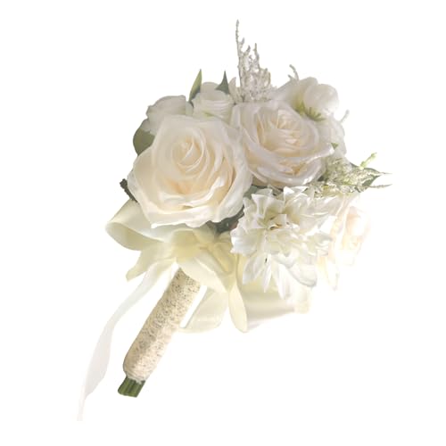 Brautstrauß Künstliche Rose Blume Brautstrauß Jubiläum Foto Blumenarrangement Rosenarrangement für Hochzeit von PANGBOER
