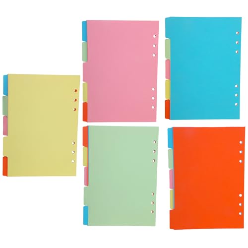 Buntes 6-Loch-ABS-Splitter, Notizbuch und Büro-Organisation, 25-teiliges Set, bunte Ordner-Trennwände mit Planer, verstärkte Kanten Buntes 6-Loch-ABS-Splitter, Notizbuch und Büro-Organisation, 25-teiliges Set, bunte Ordner-Trennwände mit Planer, verstärkte Kanten von PANGBOER
