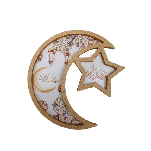 Eid Festival Kuchen Serviertablett Dekorativer Mond und Stern Teller für Snacks Dessert Gebäck religiöse Heimdekorationen religiöse Feier Tablett von PANGBOER