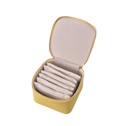 Elegante Schmuck-Aufbewahrungsbox, 6 einzelne Taschen, Zubehör für organisierte Aufbewahrung, tragbare Tasche für den täglichen Gebrauch von PANGBOER