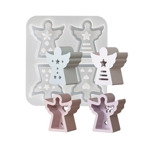 Engelsförmige Kerzenhalterform mit 4 Mustern, flexibles Silikon, Atmosphäre, Lampe, Gips, Ornament, Schmuckherstellung, Werkzeug zur Schmuckherstellung Engelsförmige Kerzenhalterform mit 4 Mustern, flexibles Silikon, Atmosphäre, Lampe, Gips, Ornament, Schmuckherstellung, Werkzeug zur Schmuckherstellung von PANGBOER