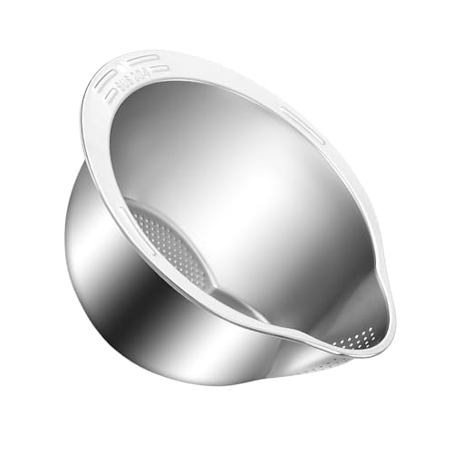 Funktionelle Reis-Waschschüssel, rostbeständig, Edelstahl, Reissieb, Schüssel für effiziente Mahlzeitenzubereitung, Küchensieb Funktionelle Reis-Waschschüssel, rostbeständig, Edelstahl, Reissieb, Schüssel für effiziente Mahlzeitenzubereitung, Küchensieb von PANGBOER