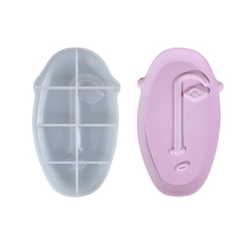 Kreative Silikonform mit abstraktem Gesicht, Epoxidharz, Aufbewahrungsplatte, stilvolle Untersetzer-Form für Bastler, reinigbare Harzformen Kreative Silikonform mit abstraktem Gesicht, Epoxidharz, Aufbewahrungsplatte, stilvolle Untersetzer-Form für Bastler, reinigbare Harzformen von PANGBOER