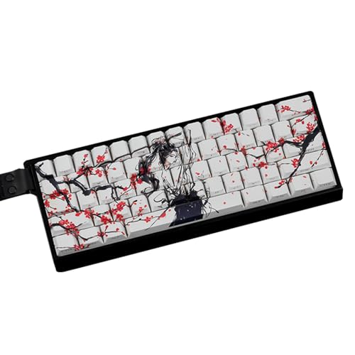 PBTS Tastenkappe, Original-Profilfarbe, Sublimation, 60 %, 68 %, mechanische Tastatur-Tinte, Pflaumenblüte PBTS Tastenkappe, Original-Profilfarbe, Sublimation, 60 %, 68 %, mechanische Tastatur-Tinte, Pflaumenblüte von PANGBOER