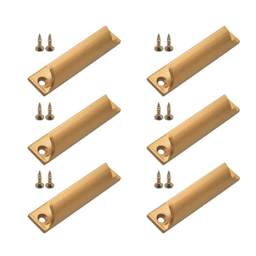 Schubladengriffe aus Aluminium, für Badezimmer, Schubladen, quadratischer Griff, Schrankgriff für moderne Küche und Badezimmer, 6 Stück Schubladengriffe aus Aluminium, für Badezimmer, Schubladen, quadratischer Griff, Schrankgriff für moderne Küche und Badezimmer, 6 Stück von PANGBOER