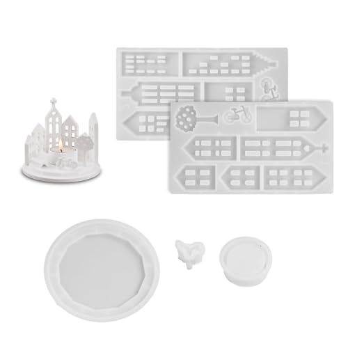 Silikonform aus Kunstharz für Haus und Halter, für Bastelprojekte und dekorative Formen, Set mit vielen Fantion-Bastelbedarf Silikonform aus Kunstharz für Haus und Halter, für Bastelprojekte und dekorative Formen, Set mit vielen Fantion-Bastelbedarf von PANGBOER