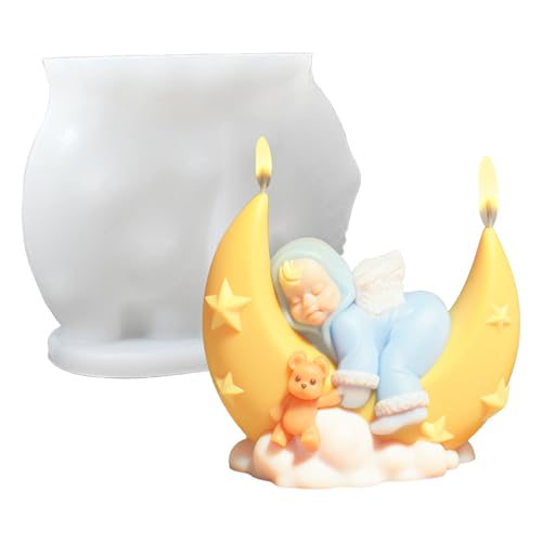 Silikonform mit Baby-Mond-Figur, Seifenformen für Seife, Schokolade, Süßigkeiten, Zement, Gips, Silikonform, leicht zu schneiden Silikonform mit Baby-Mond-Figur, Seifenformen für Seife, Schokolade, Süßigkeiten, Zement, Gips, Silikonform, leicht zu schneiden von PANGBOER