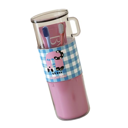 Tragbarer Mundspülbecher mit Griff, leicht, Reise-Badezimmer-Organizer, Zahnbürstenhalter, Zahnpasta-Organizer, Box, multifunktionale Zahnbürsten-Aufbewahrungsbox von PANGBOER