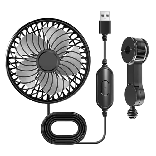 Verstellbarer 3-Gang-Auto-Rücksitz-Ventilator, Kopfstützenhalterung, USB-Boot, Stecker und Player, USB für SUVS und LKW von PANGBOER