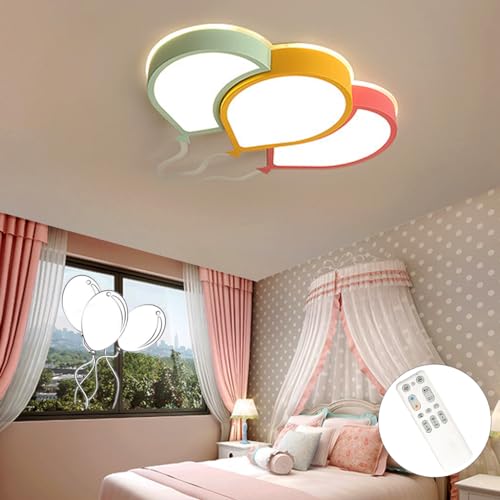 PANNN Moderne Kreative LED Deckenleuchte Kinder Bunte Ballon Kinderzimmer Lampe 36W 220V 2700K-6500K Dimmbar Flush Mount Deckenlampe Für Kinderzimmer Kindergarten Schlafzimmer von PANNN