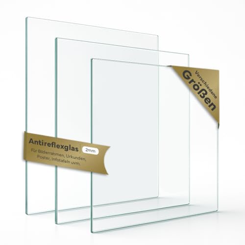 2mm Antireflexglas Zuschnitt nach Maß - Entspiegelte Glasplatte für Bilderrahmen 18x24 cm bis 70x100 cm - Rahmenglas für Fotos & Kunst - Präzise gefertigt & sicher verpackt 2mm Antireflexglas Zuschnitt nach Maß - Entspiegelte Glasplatte für Bilderrahmen 18x24 cm bis 70x100 cm - Rahmenglas für Fotos & Kunst - Präzise gefertigt & sicher verpackt von PANORAHMA BILDERRAHMEN