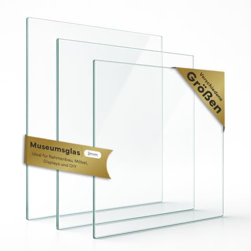 2mm Museumsglas Zuschnitt nach Maß - Glasplatte mit 92% UV-Schutz für Bilderrahmen 18x24 cm bis 70x100 cm - Rahmenglas für Fotos & Kunst - Präzise gefertigt & sicher verpackt 2mm Museumsglas Zuschnitt nach Maß - Glasplatte mit 92% UV-Schutz für Bilderrahmen 18x24 cm bis 70x100 cm - Rahmenglas für Fotos & Kunst - Präzise gefertigt & sicher verpackt von PANORAHMA BILDERRAHMEN