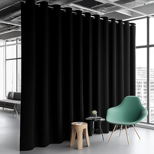 PANOVOUS Raumteiler Vorhang Sichtschutz Verdunkelung Thermoisolierte Trennwände Vorhänge für Schiebetür 180W x 108L Zoll 1 Panel Schwarz PANOVOUS Raumteiler Vorhang Sichtschutz Verdunkelung Thermoisolierte Trennwände Vorhänge für Schiebetür 180W x 108L Zoll 1 Panel Schwarz von PANOVOUS
