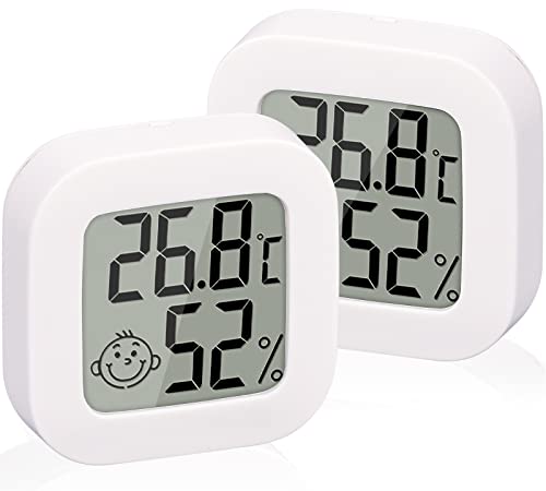 2 stk Hygrometer Thermometer Innen Mini LCD Digital Thermometer Hygrometer Elektronisches Zimmerthermometer Thermometer Hygrometer Hohe Genauigkeit Luftfeuchtigkeit Messgerät für Zuhause Babyzimmer von PANSYFEN