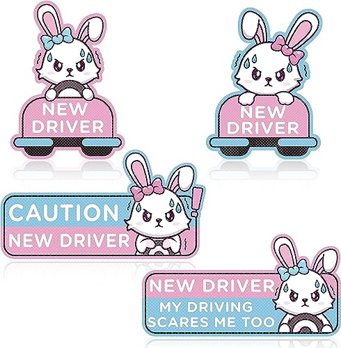 PANTIDE 4Stk. Cartoon Kaninchen Student Fahrer Auto-Magnet Neue Fahrer Zeichen für Auto Reflektierend Student Driver Aufkleber Geschenk für Teenager Wiederverwendbar Auto-Stoßstange Sicherheitszeichen PANTIDE 4Stk. Cartoon Kaninchen Student Fahrer Auto-Magnet Neue Fahrer Zeichen für Auto Reflektierend Student Driver Aufkleber Geschenk für Teenager Wiederverwendbar Auto-Stoßstange Sicherheitszeichen von PANTIDE