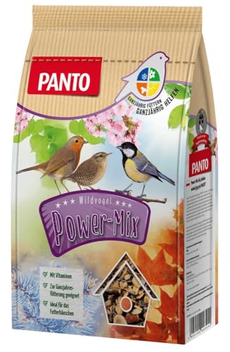 PANTO Wildvogelfutter Power Mix – 5 x 1 kg Vogelfutter für Futterhäuschen, Streufutter für Vögel mit Sonnenblumenkernen, Erdnüssen, Rosinen, Getreideflocken PANTO Wildvogelfutter Power Mix – 5 x 1 kg Vogelfutter für Futterhäuschen, Streufutter für Vögel mit Sonnenblumenkernen, Erdnüssen, Rosinen, Getreideflocken von PANTO