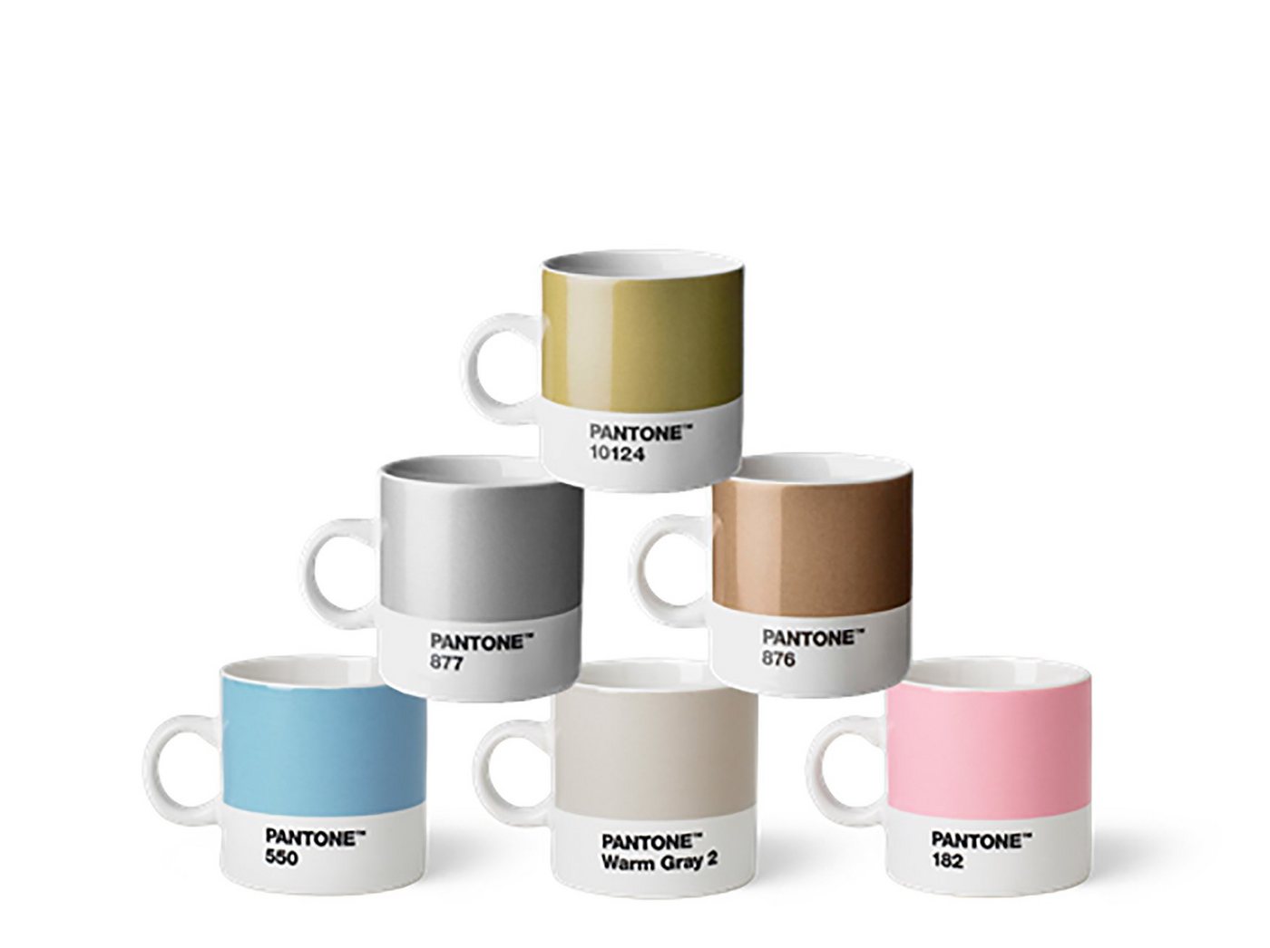 PANTONE Kaffeeservice, Porzellan Espressotasse 6er-Set, 120 ml von PANTONE